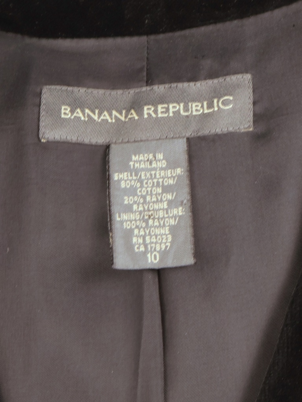 Banana Republic Black Velvet Blazer Size 10 Tailored Classic - Picture 7 of 8